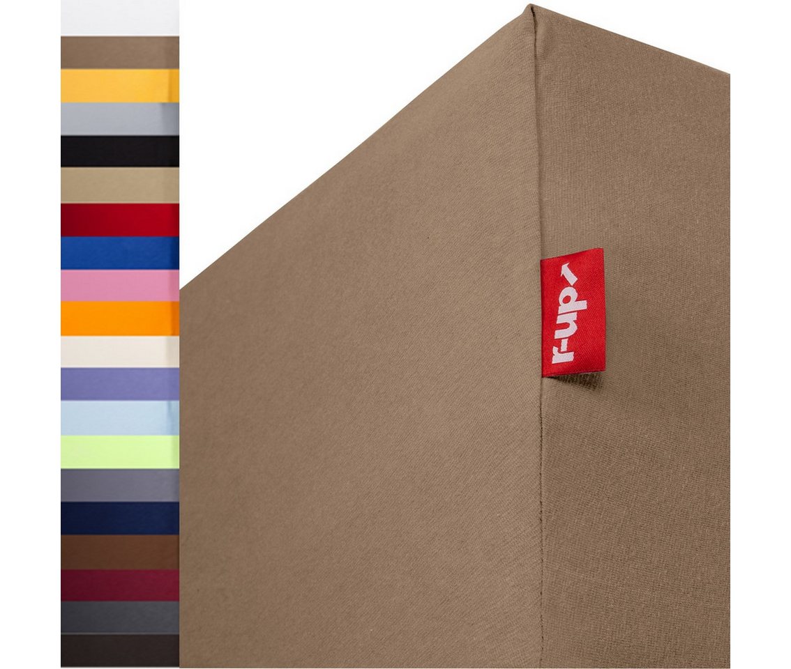 r-up Spannbettlaken Passt 90x200 bis 200x220cm erhältlich!, Baumwolle, Gummizug: fest eingenähtes dauerelastisches Rundumgummi, (1 Stück), (90x200-100x200, 15-30cm Matratzenhöhe, taupe) von r-up