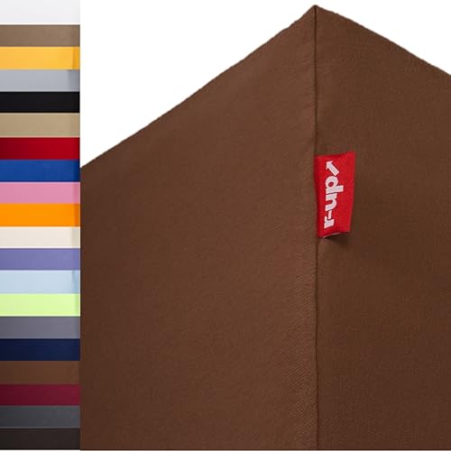 r-up Passt Spannbettlaken 90x200-100x200 bis 35cm Höhe viele Farben 100% Baumwolle 130g/m² Oeko-Tex stressfrei auch für hohe Matratzen (braun) von r-up