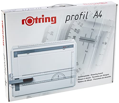 rOtring Profil A4 Zeichenplatte | Zeichenbrett mit Lineal und Zirkel-Zeichenskala von rOtring