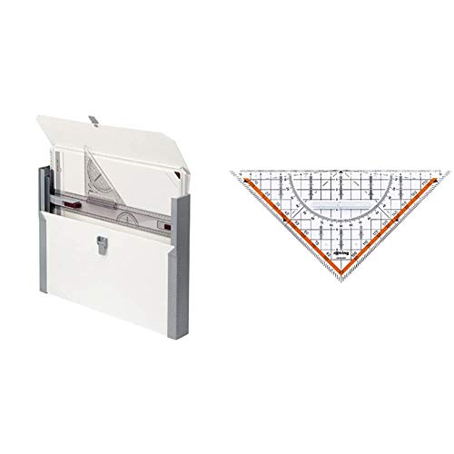 rOtring 232980 Rapid-A3-Zeichenbrett mit College-Hülle & Centro-Geometrie-Dreieck mit Griff (groß, 23 cm) von rOtring
