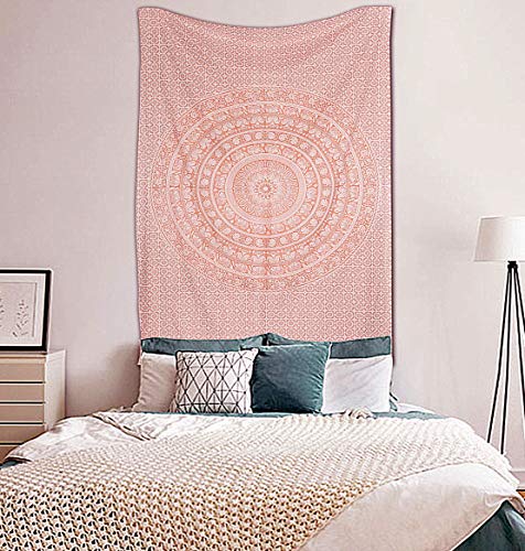 raajsee Wandteppich Aesthetic Room Décor Tapestry, Boho Wanddeko – Roségoldener Elefant Wandtuch Mandala, Wandbehang 76x102 cms von raajsee