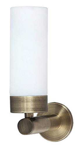 LED Badezimmerleuchte Betty aus Metall Glas bronzefarben L:11cm B:3cm H:20cm IP44 von rabalux