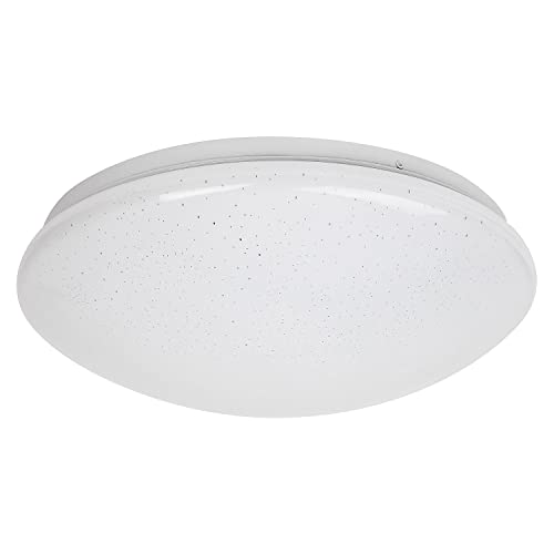 LED Deckenleuchte Lucas Metall weiß Ø33cm H:10,7cm mit Sterneffekt von rabalux