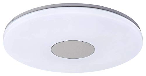 LED Deckenleuchte Nolan Metall weiß/silber Ø45cm Farbtemperatur einstellbar, dimmbar, Timing-Funktion, mit Fernbedienung von rabalux