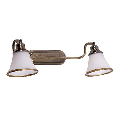 RABALUX 2-flammige Wandleuchte Grando Jugendstil bronzefarben weiß Wandlampe Wandspot Metall Glas von rabalux