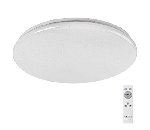 Rabalux 5445 Danny Deckenleuchte weiß eingebaute LED 36W 3000lm 3000-6500K CCT dimmbar mit Fernbedienung mit Zeitschaltfunktion Sterneffekt von rabalux