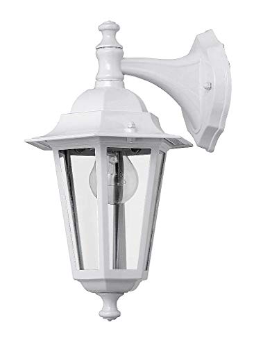 rabalux Außenwandleuchte Velence Abwärts Weiß Metall Glas IP43 E27, 2/1/882 von rabalux