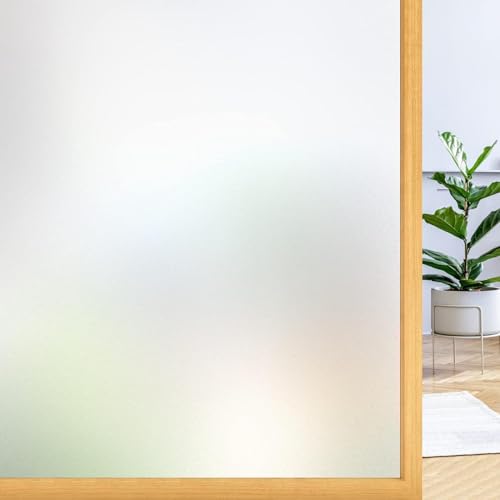 rabbitgoo Fensterfolie Blickdicht Sichtschutzfolie Fenster Selbsthaftend, Milchglasfolie Statisch Haftend 30 x 1000 cm ohne Klebstoff Folie Sichtschutz Anti UV für Zuhause Büro Matt von rabbitgoo