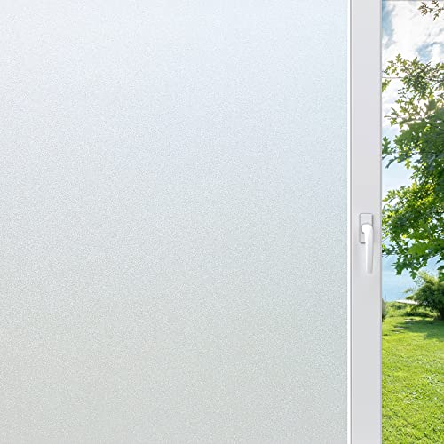 rabbitgoo Fensterfolie Milchglasfolie Sichtschutzfolie Selbstklebend Folie Fenster Scheibenfolie Blickdicht Anti-UV Statische Privatsphäre Schutzfolie Matt Für Bad Büro Wohnzimmer matt 60 x 300 cm von rabbitgoo