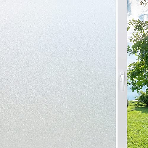 rabbitgoo Fensterfolie Milchglasfolie Sichtschutzfolie Selbstklebend Folie Fenster Scheibenfolie Blickdicht Anti-UV Statische Privatsphäre Schutzfolie Matt Für Bad Büro Wohnzimmer matt 75 x 300 cm von rabbitgoo