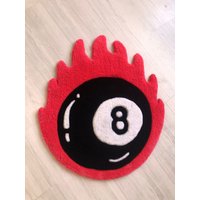Custom Design 8Ball Teppich Gemustert Handmade Spezielles Design Mehrzweckteppich, Bad, Kinder Matte von rabbytufty