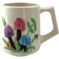 Vintage 70Er Jahre Pilz Keramik Kaffeetasse | Boho Groovy Hippie Psychedelisch von rachelbluma