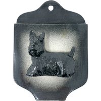 Vintage Scottie Hund Keramik Wandbehang Halter Kunst Schwarz 50Er 60Er von rachelbluma