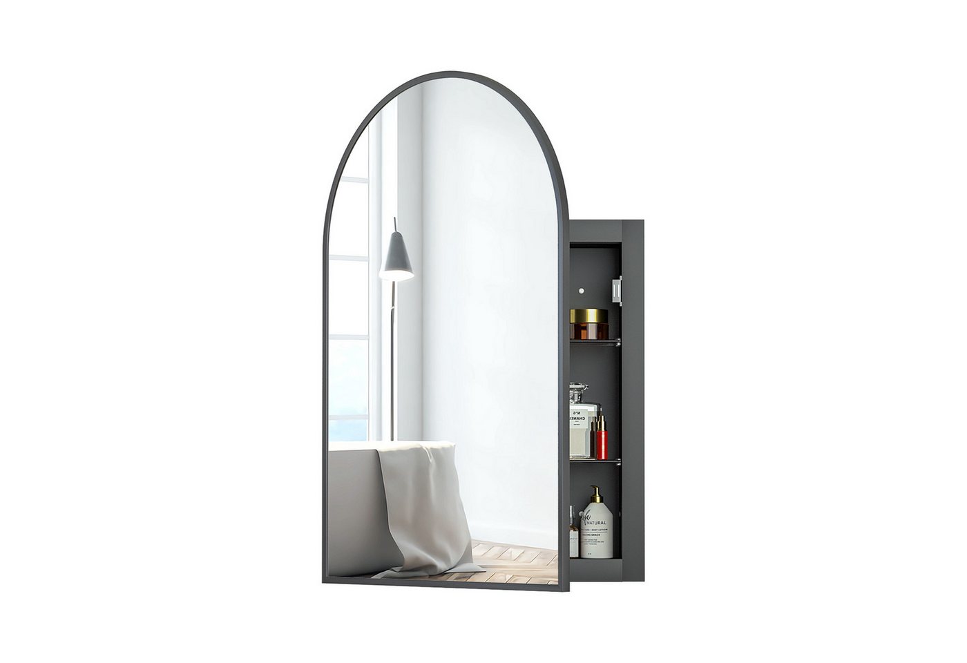 radelldar Badezimmerspiegelschrank Spigelschrank bogen eingelassen mit 3 Ablagen, 50x12x76cm Breite 51cm radelldar Badezimmerspiegelschrank Spigelschrank bogen eingelassen mit 3 Ablagen, 50x12x76cm Breite 51cm von radelldar
