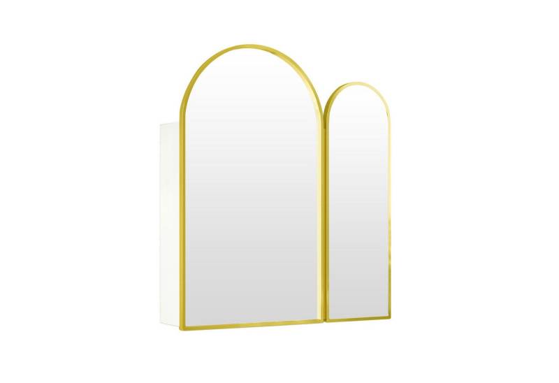 radelldar Badezimmerspiegelschrank Spigelschrank bogen mit 3 Ablagen und 2 Tür, 61x12x70cm Badschrank mit 2 Spiegel Arched von radelldar