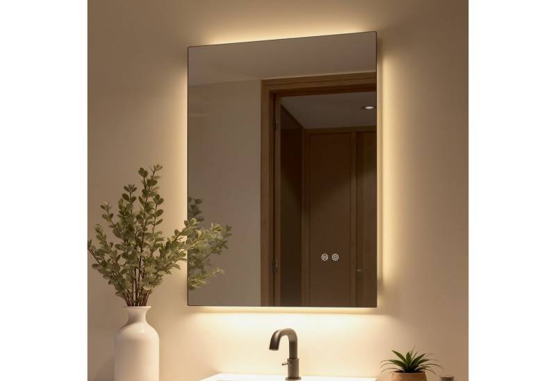 radelldar Badspiegel LED Badezimmerspiegel,3 Farben Dimmbar und Antibeschlag,80x60cm von radelldar