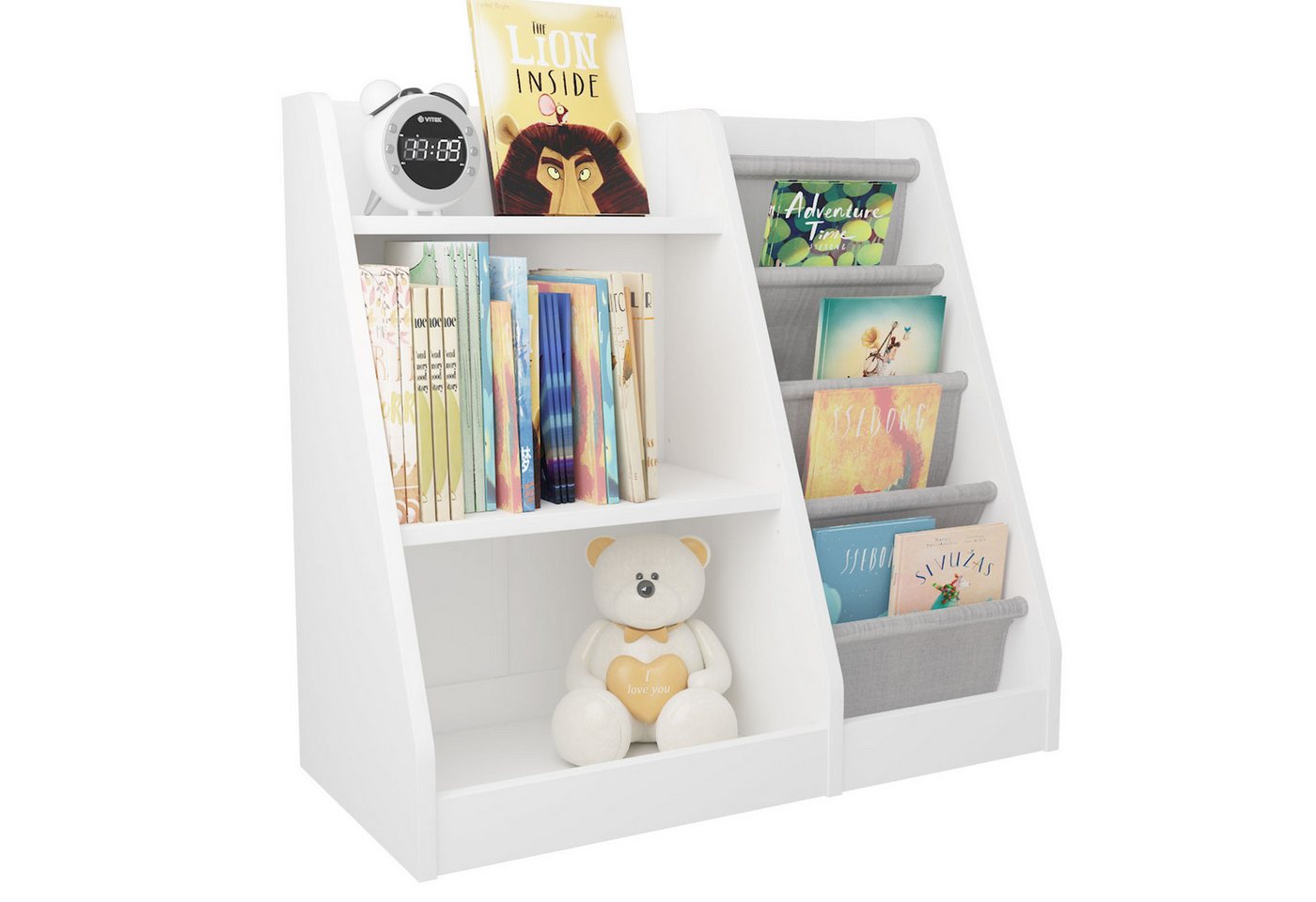 radelldar Bücherregal Kinderregal Spielzeugablage mit 5 Ablage und 4 offenen Fächern von radelldar