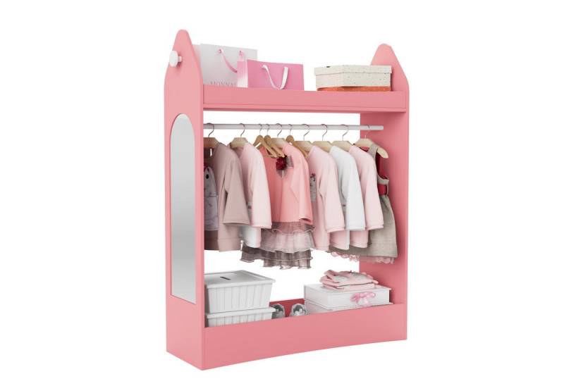 radelldar Kinderkleiderschrank Kleiderständer mit Kleiderstange (1-St) mit Spiegel & 2 Haken, Holz von radelldar