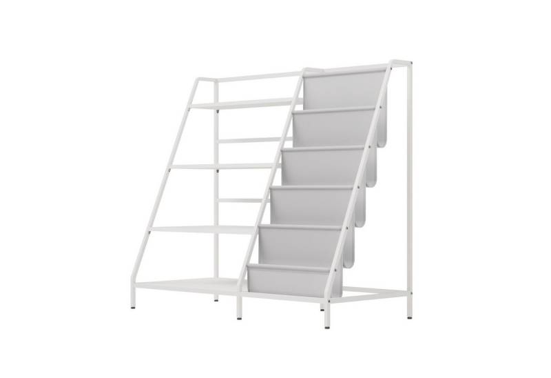 radelldar Kinderregal Bücherregal, mit 4 Fächern & 5 Taschen, Metall, 90x40x80cm von radelldar