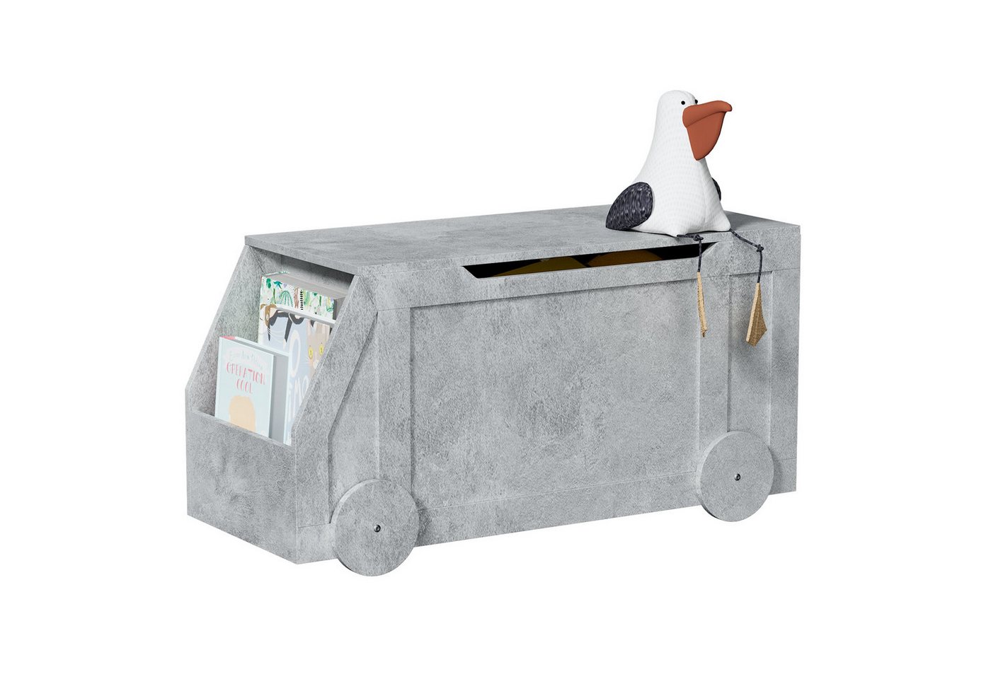 radelldar Sitzbank mit Stauraum, Spielzeugtruhe, Aufbewahrungsbox, 100 x 40 x 51cm mit Deckel & Rollen radelldar Sitzbank mit Stauraum, Spielzeugtruhe, Aufbewahrungsbox, 100 x 40 x 51cm mit Deckel & Rollen von radelldar