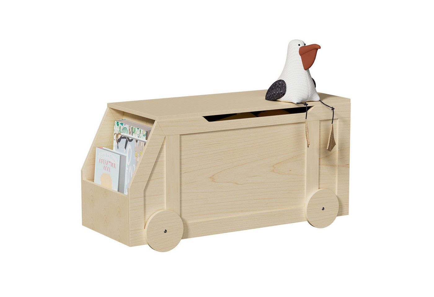 radelldar Sitzbank mit Stauraum, Spielzeugtruhe, Aufbewahrungsbox, 100 x 40 x 51cm mit Deckel & Rollen radelldar Sitzbank mit Stauraum, Spielzeugtruhe, Aufbewahrungsbox, 100 x 40 x 51cm mit Deckel & Rollen von radelldar