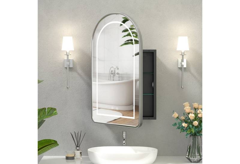 radelldar Spiegelschrank Montagefrei Metall Feuchtigkeitsschutz,80x13x50cm von radelldar