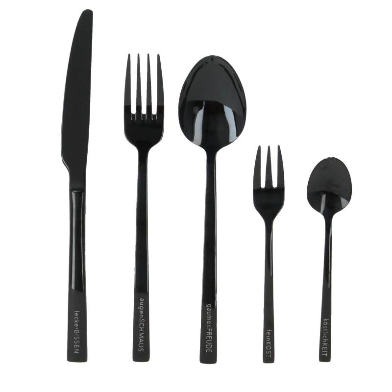räder Dining Besteckset 5-teilig graviert schwarz von räder GmbH
