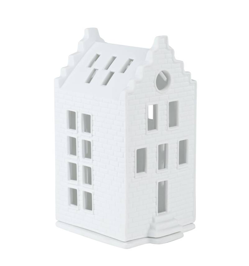räder Lichthaus kleines Backsteinhaus Teelichthalter weiß 0090682 von räder GmbH