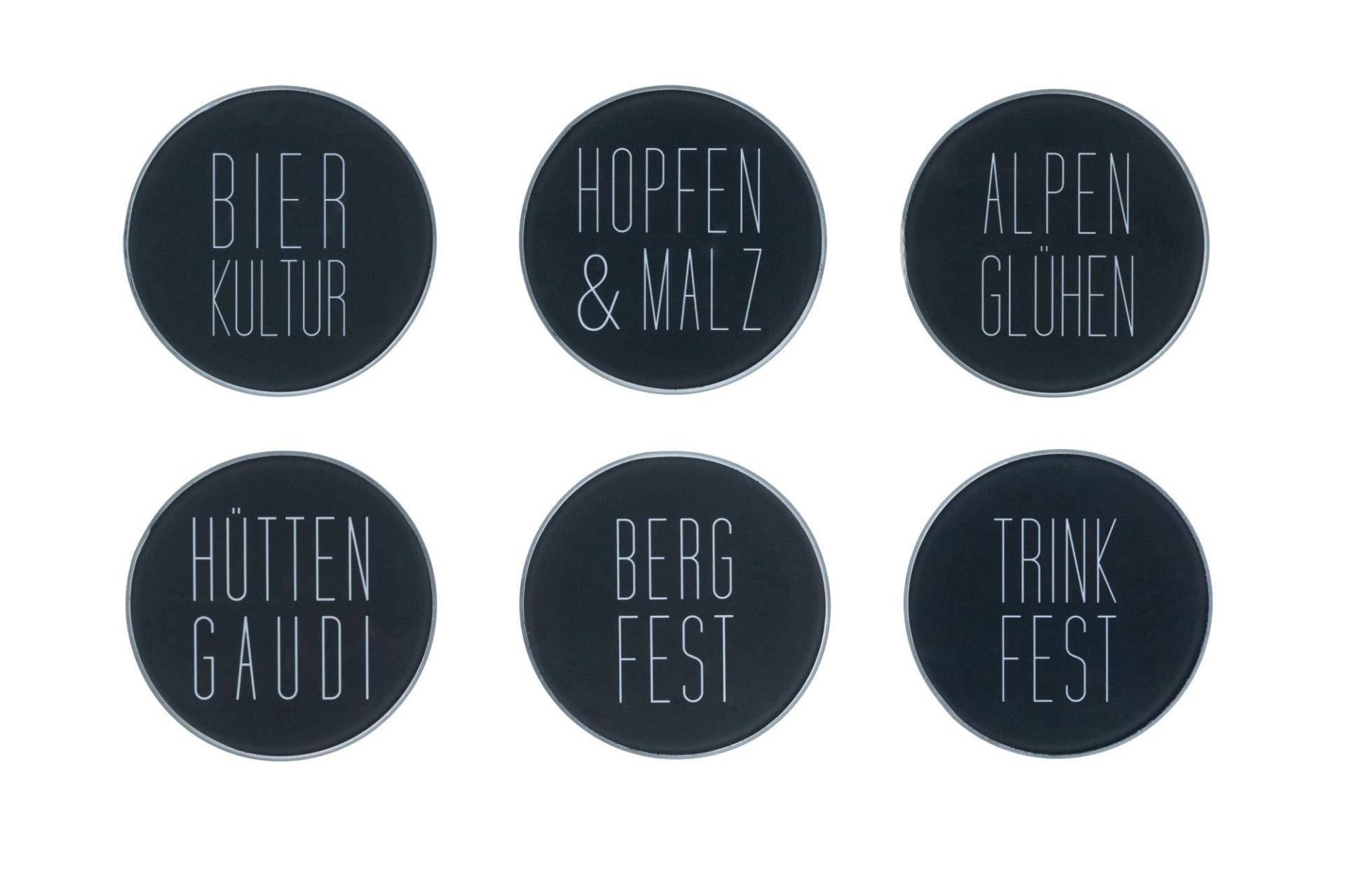 räder Untersetzer 6er-Set Heimatliebe D:10cm grau 0017018 von räder GmbH
