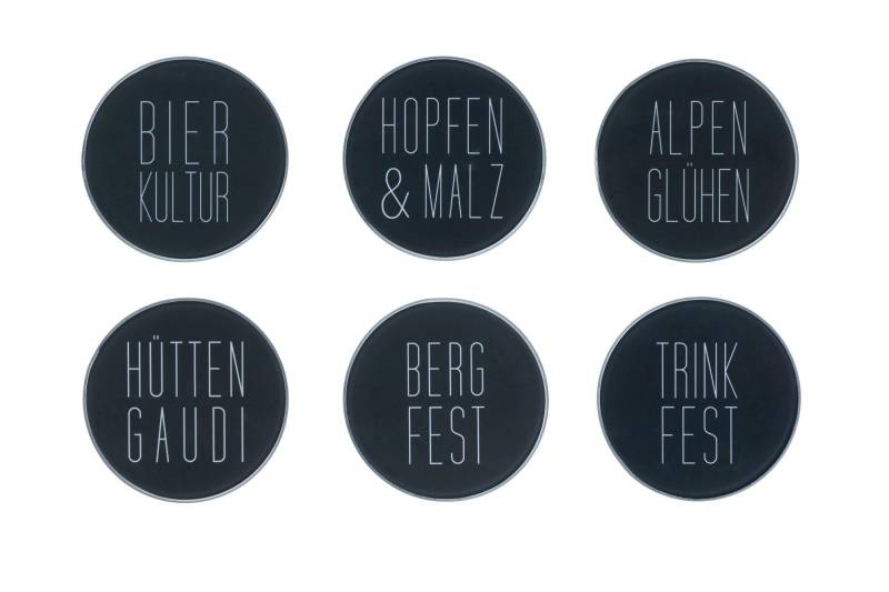 räder Untersetzer 6er-Set Heimatliebe D:10cm grau 0017018 von räder GmbH