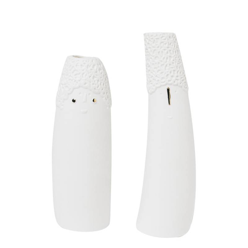 räder Vase Familienbande Onkel & Tante 2er Set weiß 0017539 von räder GmbH