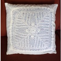 Upcycled Vintage Häkelkissen Kissen Baumwolle von raggletagglevintage