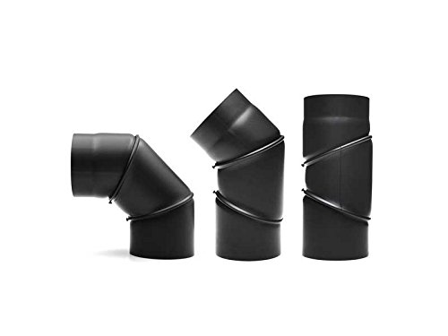 raik Abgassysteme Rauchrohrbogen drehbar 0° - 90°, Größe:180 mm;Farbe:schwarz von raik Abgassysteme