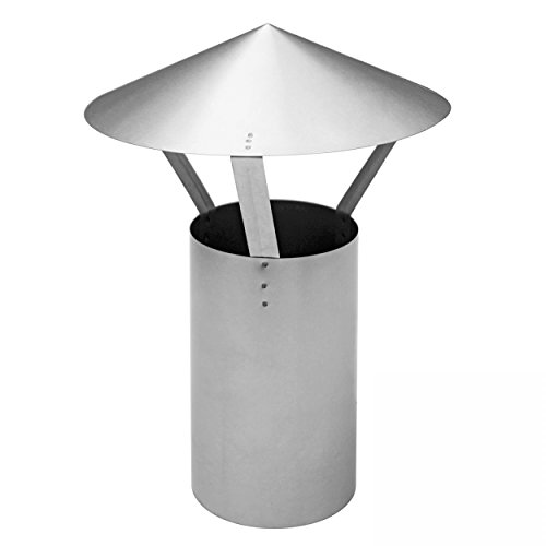 raik Ofenrohr/Rauchrohr-Stutzen 130 mm Durchmesser mit Regenhaube FAL 0,6 mm Stärke Blank 130110012 von raik