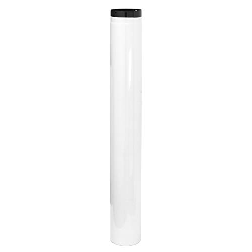 raik Rauchrohr/Ofenrohr Durchmesser 130 mm Länge 1000 mm Emaille Weiß ESH002-130-w von raik