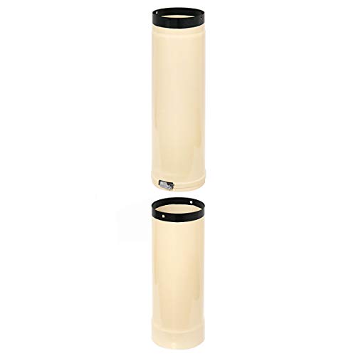 raik Rauchrohr/Ofenrohr Teleskoprohr Durchmesser 150 mm Verstellbar von 560 bis 860 mm Emaille Elfenbein KS3571 von raik