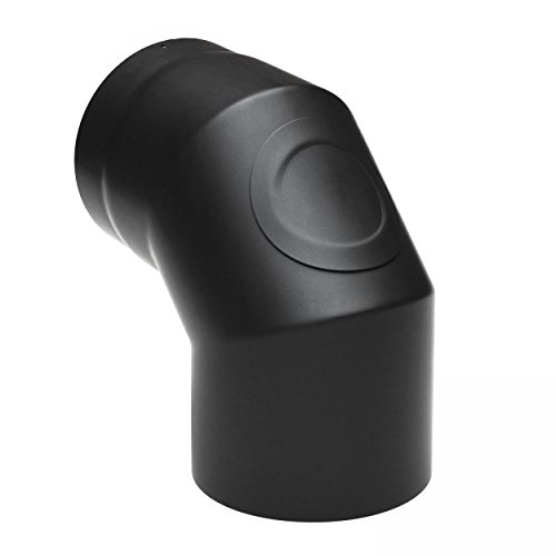 raik SH020-160-sw Raik Rauchrohrbogen/Ofenrohr 160mm - 90° mit Reinigungsöffnung schwarz von raik