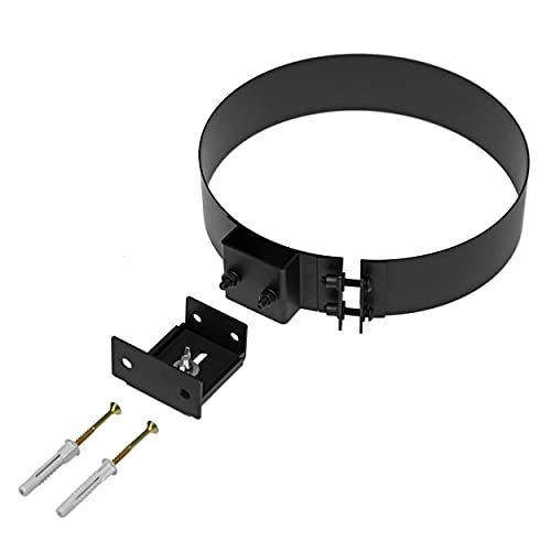 raik Ofenrohr/Rauchrohr Rohrschelle mit Wandhalterung für doppelwandige Rauchrohre Coltherm 150 mm mit Außendurchmesser 215 mm Stahlblech Schwarz SH30011496-sw von raik