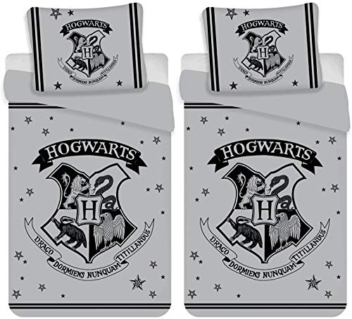 Harry Potter Hogwarts 2 x Bettwäsche Baumwolle 135x200 80x80 Bettzeug für 2 Personen von rainbowFUN.de