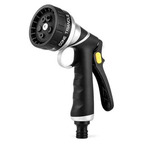 rainfactory Gartenbrause Metall, Gartenschlauch Spritze mit 8 Sprühmustern, Handbrause Garten, Wasserspritze 3/4" aus Zinklegierung, Gartenschlauch Aufsatz mit Druckregulierung, Gartenspritze von rainfactory