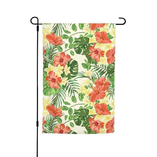Hojas Tropicales Y Flores Druck Gartenflaggen Urlaub Hof Veranda Outdoor Terrasse Rasen Dekor Flaggen Dekorationen von rannsut