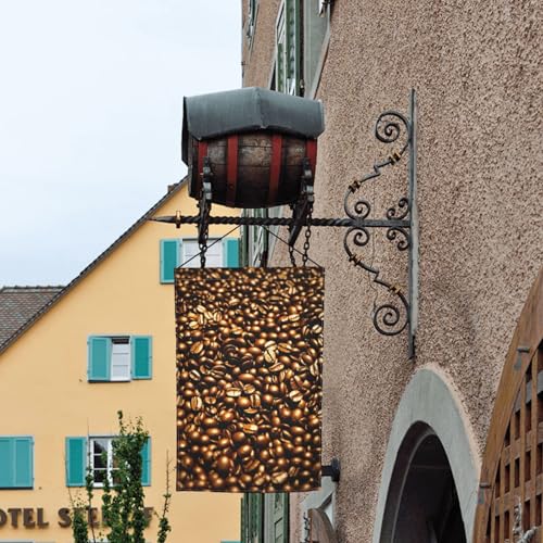 Lustige geröstete Kaffeebohnen Druck Gartenflaggen Urlaub Hof Veranda Outdoor Terrasse Rasen Dekor Flaggen Dekorationen von rannsut