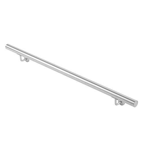 Edelstahl Handlauf V2A 42,4mm 240K geschliffen Wandhandlauf mit leicht gewölbter Endkappe 1000 mm von rapa GmbH