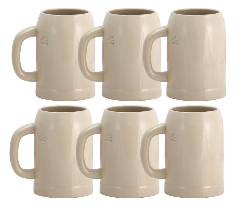 rastal Bierglas 6er Set Grenzauer-Bierkrug Humpen 0,5 Liter mit Eichstrich Steinkrug, Steingut rastal Bierglas 6er Set Grenzauer-Bierkrug Humpen 0,5 Liter mit Eichstrich Steinkrug, Steingut von rastal