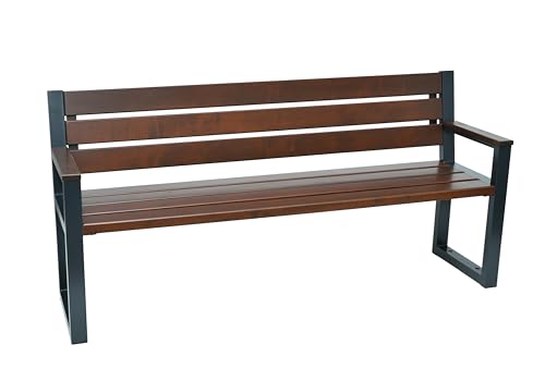 Rattanland® Gartenbank Wetterfest Holzbank Garten, Gartenbank 3 Sitzer, Gartenbank Holz, Sitzbank mit Lehne (FSC®- zertifiziertes Holz) Möglichkeit der Befestigung am Boden (1, Palisander) von rattanland HOME & GARDEN