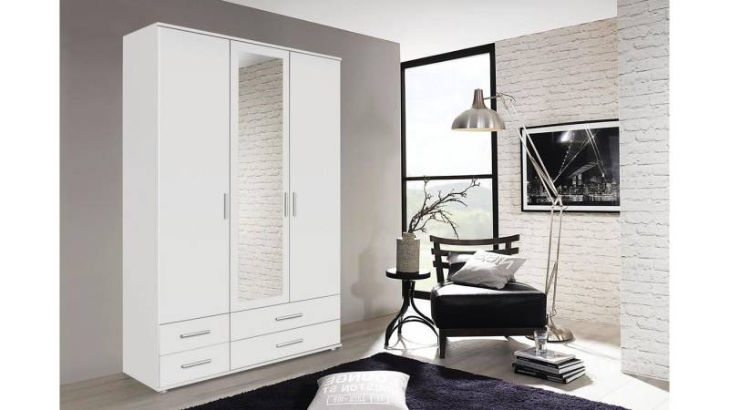 rauch BLUE Kleiderschrank Kleiderschrank Rasant Drehtürenschrank 3-türig weiß Spiegel 127 cm von rauch BLUE