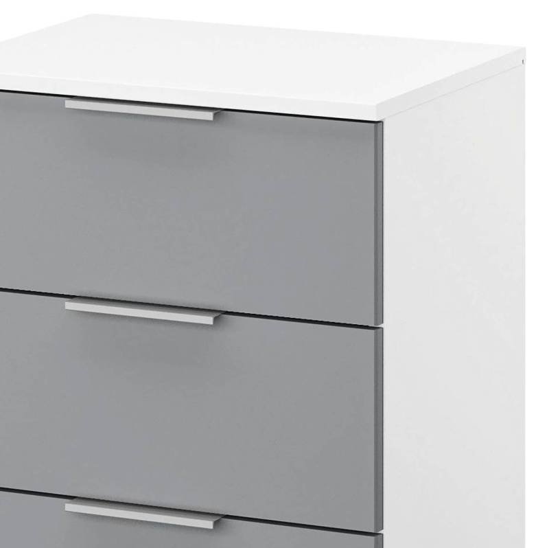 home24 Nachttisch 2er-Set 62cm Weiß/Alpinweiß/Grau von home24
