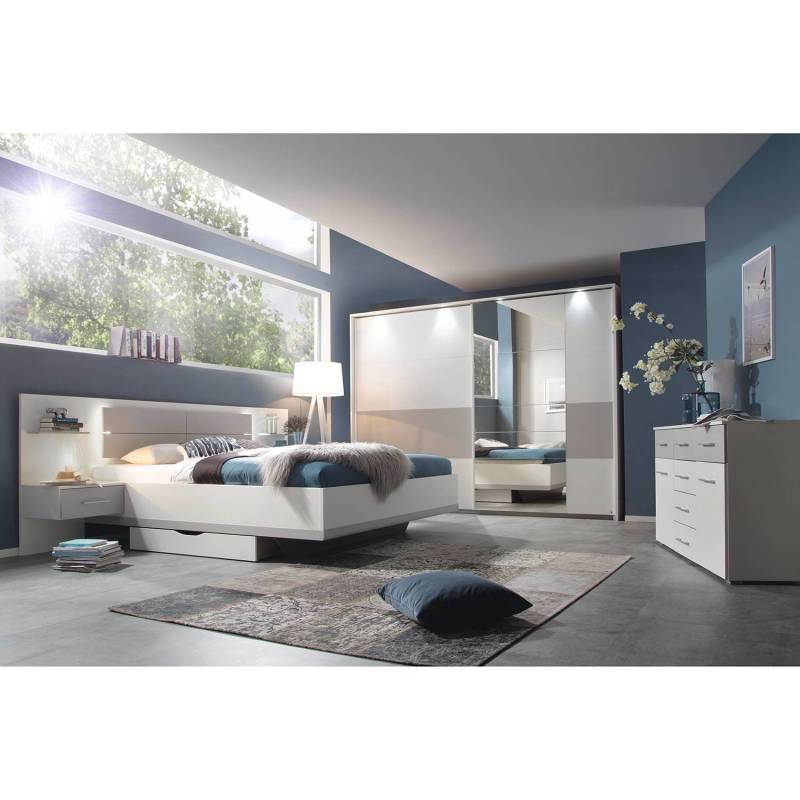 home24 Rollbettkasten 2er-Set 59 x 16 x 108cm Weiß/Weiß von home24