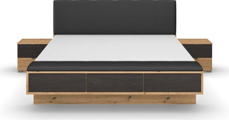 rauch Bettanlage Bett Doppelbett Futonbett APOLLON, (Set, 3-tlg., Bettbank mit 3 Schubladen Push-to-Open Funktion), Nachttisch-Paar mit je 2 Schubladen MADE IN GERMANY von rauch