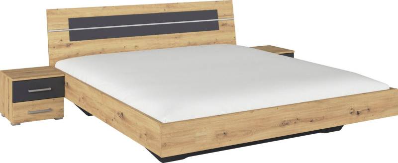 rauch Bettanlage Doppelbett Futonbett BURANO in schwebender Optik, (Set, 3-tlg), und abgesetztem Kopfteil mit 2 Nachttischen MADE IN GERMANY von rauch